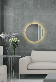 Зеркало для ванной Sun D55 "парящее" с теплой подсветкой, S/55/3kвзмах No Brand
