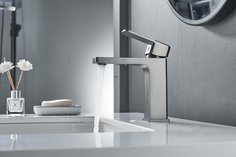 Смеситель для раковины SHEVANIK S9701T оружейная сталь