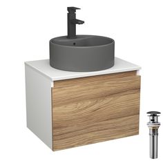 Комплект:тумба Bau Dream Blackwood 60,раковина BAU Element,смеситель Hotel Black,выпуск Bauedge
