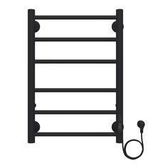 Полотенцесушитель Azario AZ10846B PARMA 400x600 электрический черный R 6 перекл.