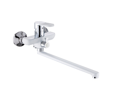 Смеситель для ванны Potato P22223-7 с длинным изливом, картридж 35 мм, белый