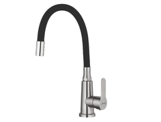 Смеситель для кухни Hansen HN56032GC с гибким изливом сатин/черный