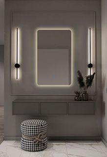 Зеркало для ванной Prisma 70*30 вертикальное с тёплой LED-подсветкой No Brand