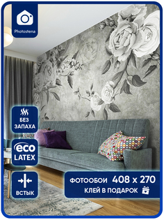 Фотообои флизелиновые Photostena Розы на мраморе 4,08x2,7 м