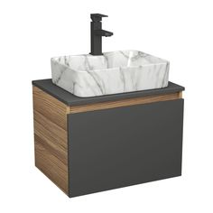 Комплект: тумба Bau Dream Blackwood 60,раковина BAU Cerama 48х37,смеситель Hotel Black Bauedge