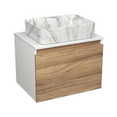 Комплект: тумба Bau Dream Blackwood 60,раковина BAU Cerama 48х37,мрамор Bauedge