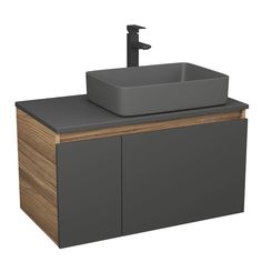 Комплект: тумба Bau Dream Blackwood80,раковина BAU Hotel 48х37,смеситель Hotel Stil Bauedge
