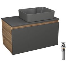 Комплект: тумба Bau Dream Blackwood графит 80,раковина BAU Cerama 48х37,выпуск Bauedge