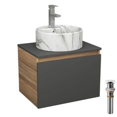 Комплект: тумба Bau Dream Blackwood 60,раковина BAU Element ,смеситель Hotel Stil,выпуск Bauedge