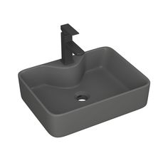 Раковина накладная BAUEDGE Cerama 48х37 + смеситель Hotel Black, черный