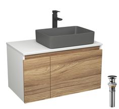 Комплект:тумба Bau Dream Blackwood 80,раковина BAU Hotel 48х37,смеситель Hotel Stil,выпуск Bauedge