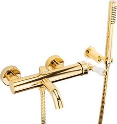 Смеситель для ванны с душем Migliore Ermitage Mini 28590 белый - золото