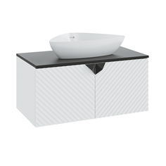 Тумба с раковиной Runo Андорра 85, белый матовый-чрный, раковина TERZO 60+выпуск РУНО