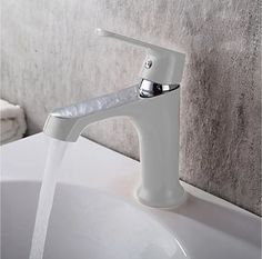 Смеситель для раковины ванны Rainsberg латунь белый хром