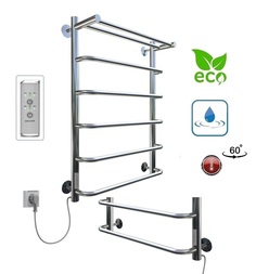 Полотенцесушитель электрический Aquanerzh Скоба 800х500, таймер левый, лесенка с полкой