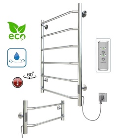 Полотенцесушитель электрический Aquanerzh Трапеция 800х500, таймер правый, лесенка, хром