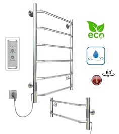 Полотенцесушитель электрический Aquanerzh Трапеция 800х500, таймер левый, лесенка, хром