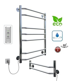 Полотенцесушитель электрический Aquanerzh Трапеция Группа 800х400, таймер левый, лесенка