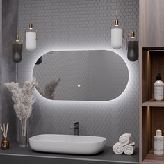 Зеркало Оливия 70*150 "парящее" для ванной c холодной LED-подсветкой горизонтальное Alias