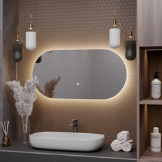 Зеркало Олимпия 65*130 для ванной c нейтральной LED-подсветкой горизонтальное Alias