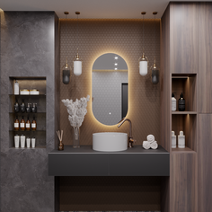 Зеркало Оливия 100*50 "парящее" для ванной с тёплой LED-подсветкой Alias