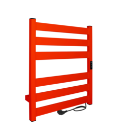 Полотенцесушитель электрический INDIGO Oktava Slim 5 60/50 таймер, Electric Red