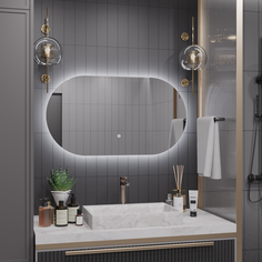 Зеркало Оливия 70*140 "парящее" для ванной c холодной LED-подсветкой горизонтальное Alias