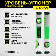 Уровень-угломер электронный с магнитом TECHNICOM 400 мм TC-LA400