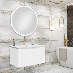 Мебель для ванной Runo Тоскана 80 с зерк Руан D77 белый с умывальником Никсон80 РУНО