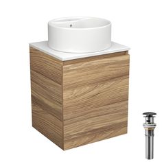 Тумба Bau Dream Blackwood 50 с дверцей,раковина BAU Element D40,белая,выпуск черный Bauedge