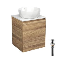 Тумба Bau Dream Blackwood 50 с дверцей,раковина BAU Diamond D40,выпуск клик клак Bauedge