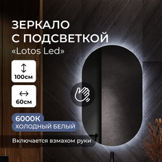 Зеркало в ванную TAIRIKUDO Lotos ЗЛП4076 с холодной подсветкой овальное, настенное, 60х100