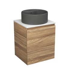 Тумба Bau Dream Blackwood 50 с дверцей,раковина BAU Element D41,темно-серая Bauedge