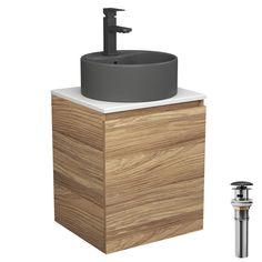 Тумба Bau Dream Blackwood 50,раковина BAU Element D41,смеситель Hotel Black,выпуск Bauedge