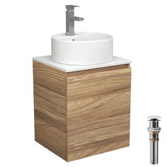 Тумба Bau Dream Blackwood 50,раковина BAU Element D40,белая,смеситель Hotel Still,выпуск Bauedge
