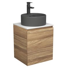 Тумба Bau Dream Blackwood 50,раковина BAU Element D41,темно-серая,смеситель Hotel Black Bauedge
