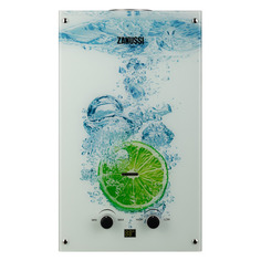 Водонагреватель проточный Zanussi Fonte Glass GWH 10 Lime, газовый [нс-1077261]