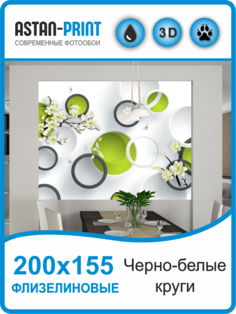 Флизелиновые фотообои Astan 3D Круги 200х155