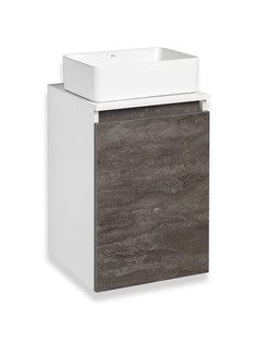 Тумба с раковиной Runo Бари 40 железный камень с раковиной DUO 38 РУНО