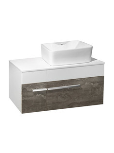 Тумба с раковиной Runo ВУДЛАЙН 85 подвесная железный камень с раковиной Lavello 48х37 РУНО