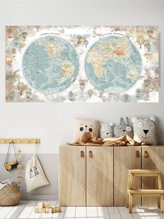 Фотообои Dekor Vinil Физическая карта мира 100х200 см