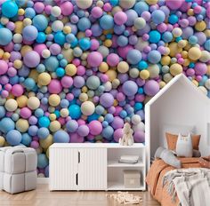 Фотообои Dekor Vinil "Разноцветные 3d шары" 300х270 см