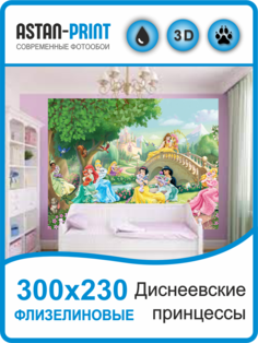 Фотообои Astan детские для девочек Диснеевские принцессы 300х230