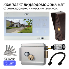 Комплект видеодомофона для дома FX-VD5S-KIT белый, диагональ экрана 4.3 дюйма Fox