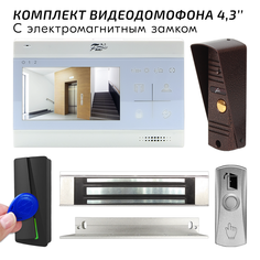 Комплект видеодомофона для дома FX-VD5S-KIT белый, диагональ экрана 4.3 дюйма Fox