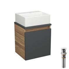 Тумба Bau Dream Blackwood 35 с ящиком,раковина BAU Cerama Mini 33х28,выпуск Bauedge