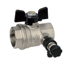 Кран шаровой Bugatti 3/4" ВВ со сливным клапаном (бабочка) серия Oregon 03320013