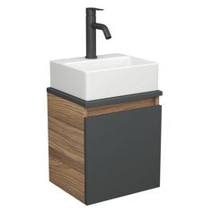 Тумба Bau Dream Blackwood 35,раковина BAU Cerama Mini 33х28,смеситель Hotel Dream Black Bauedge