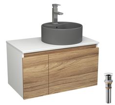 Комплект:тумба Bau Dream Blackwood 80,раковина BAU Element D41,смеситель Hotel Stil,выпуск Bauedge