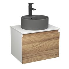 Комплект: тумба Bau Dream Blackwood 60,раковина BAU Element D41,смеситель Hotel Black Bauedge